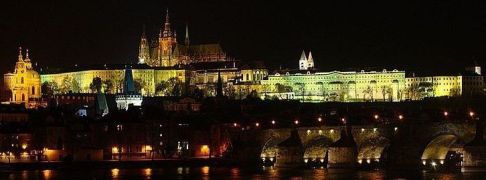 Prague Castle & Charles Bridge At Night