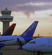 London Gatwick Airport at sunset