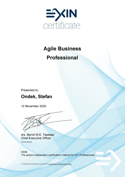Agile Business Professional certificate Stefan Ondek
